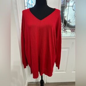 August Sky long sleeve sweater in red size large